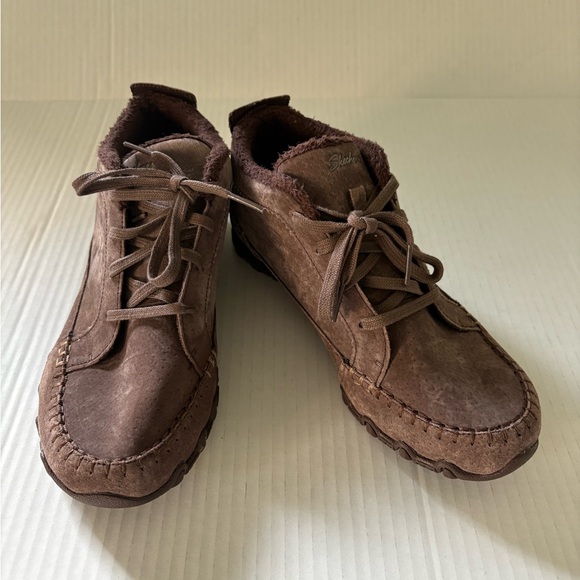 Skechers women’s Brown bikers lineage ankle boots size 7 - Picture 1 of 8